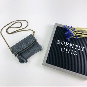 Deux Lux • Gray Basketweave Mini Crossbody Bag